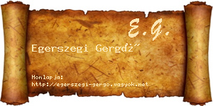 Egerszegi Gergő névjegykártya